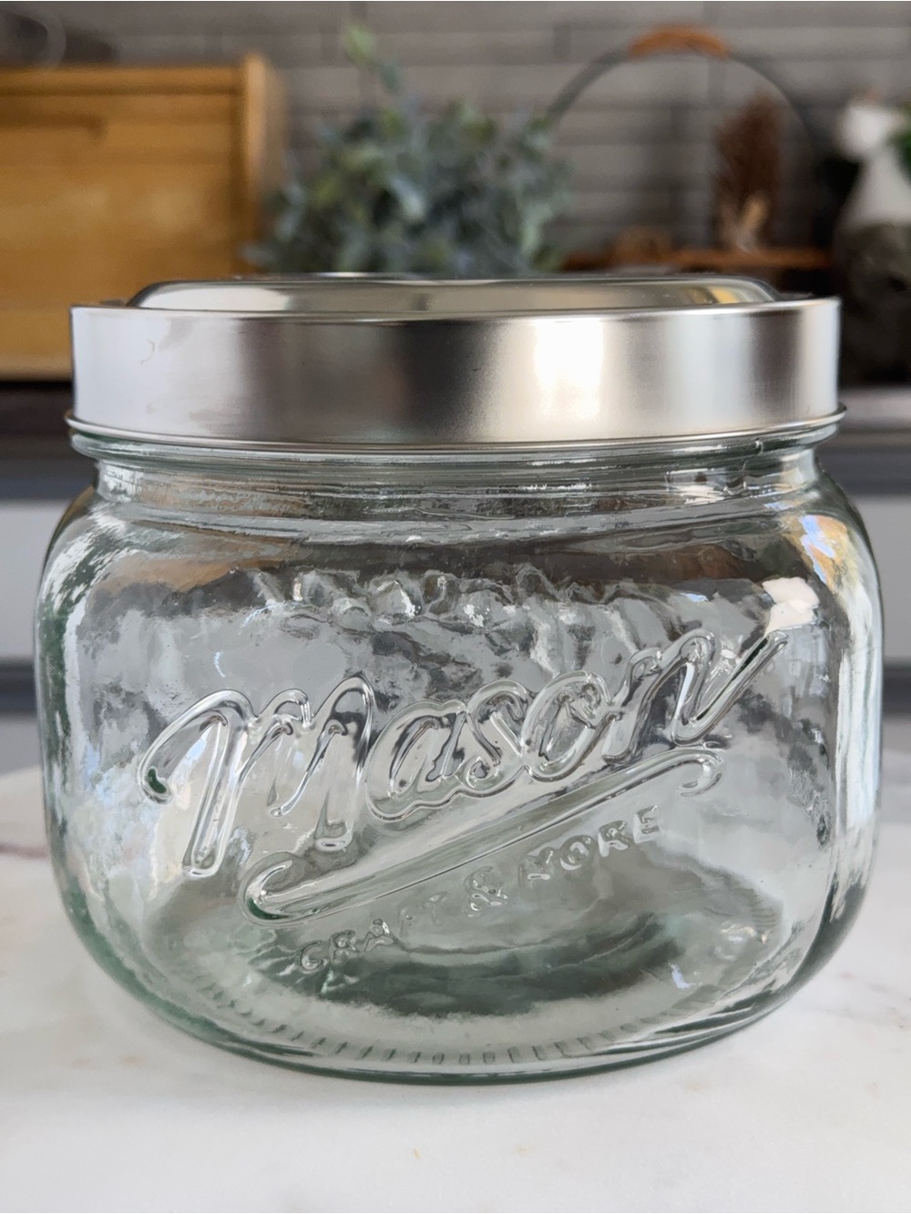 MASON Glass Canister Jar With Lid 56oz